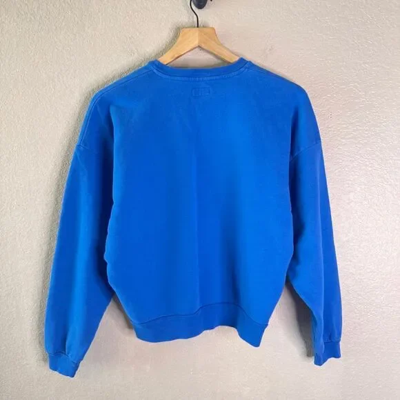 Mother The Drop Square 80’s Sweatshirt Womens XS Blue Graphic Crewneck Pullover - Picture 9 of 11